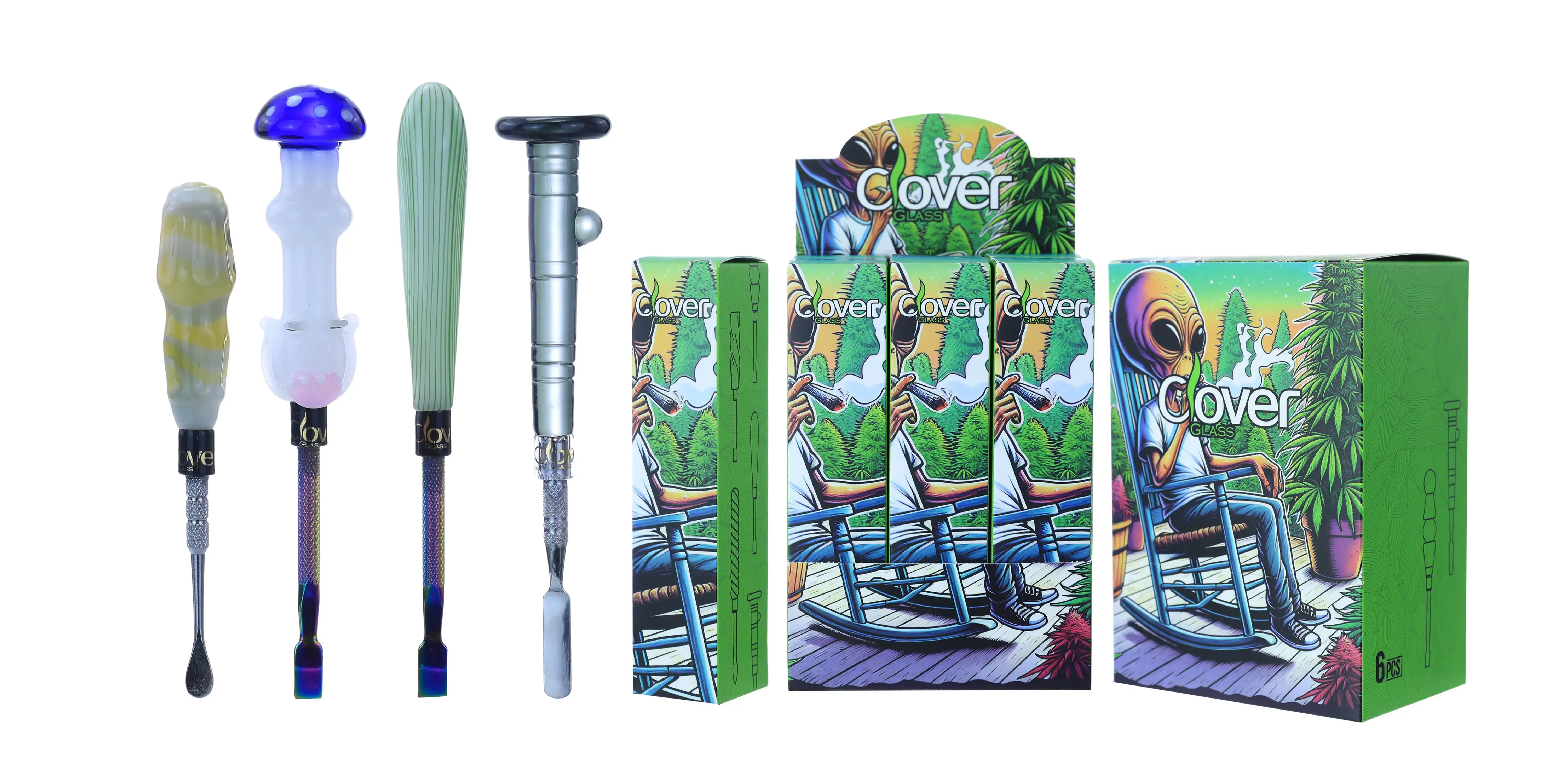 [Q-4846-06] Clover Dab Tools Glass 6PK a Display Mix Color (Style#33)