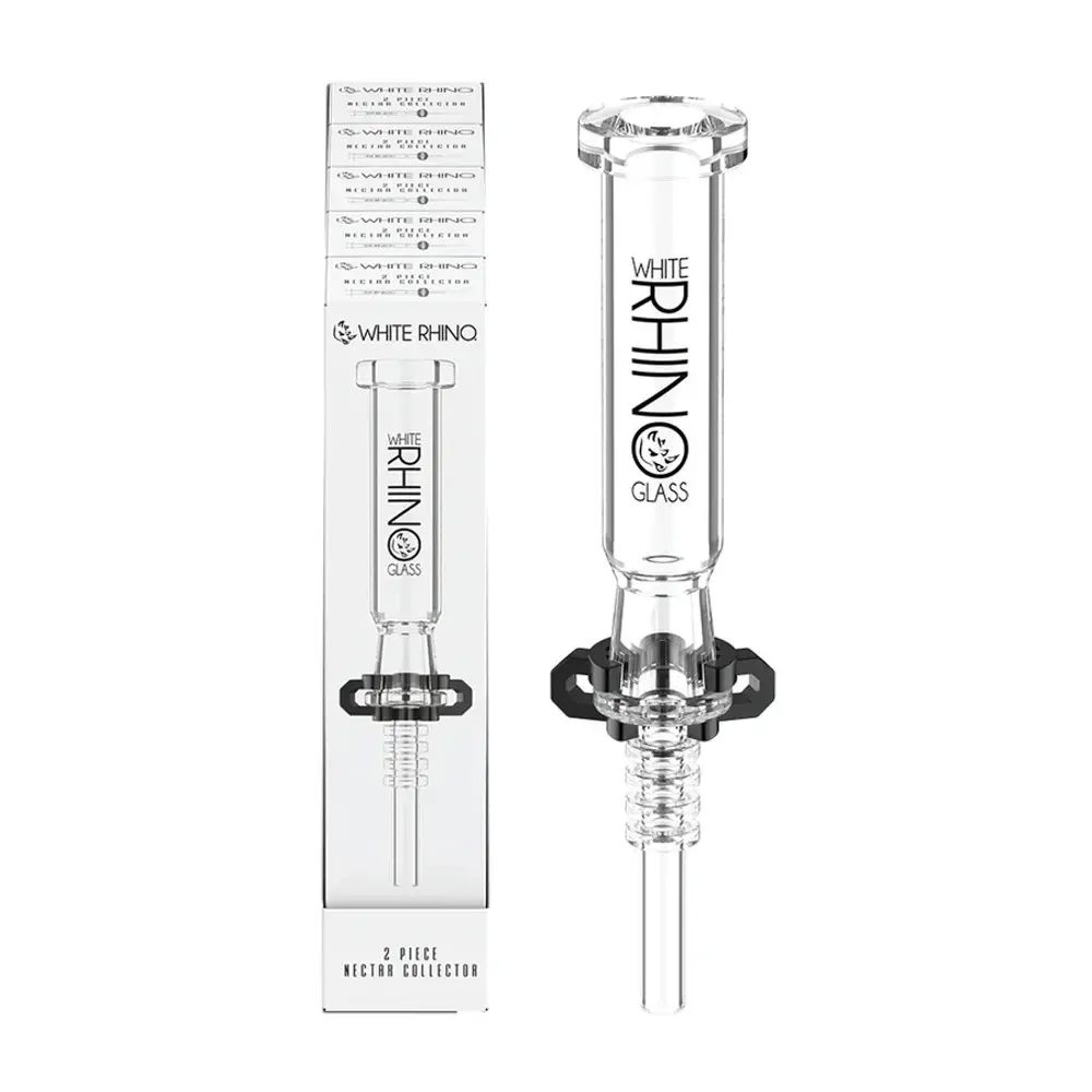 [Q-4864-02] WHITE RHINO 2 PIECE NECTAR COLLECTOR- 5 COUNT DISPLAY (Design 2)