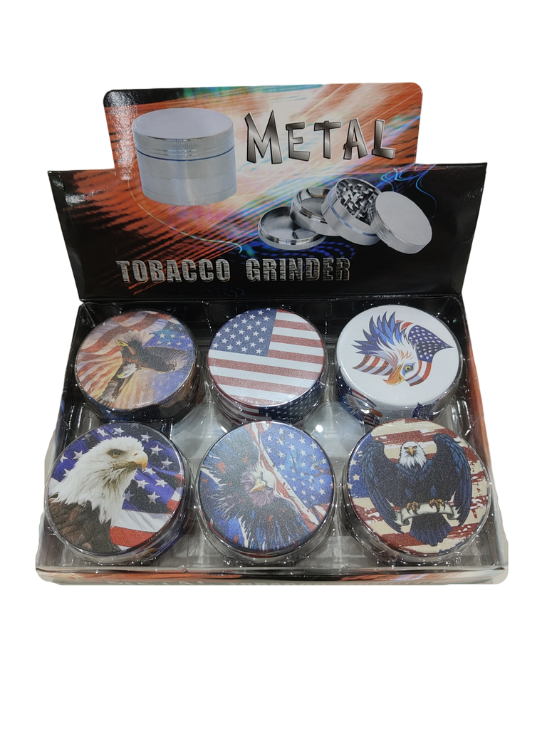 Grinder Zinc 63MM Half Printed American Eagle 6PK