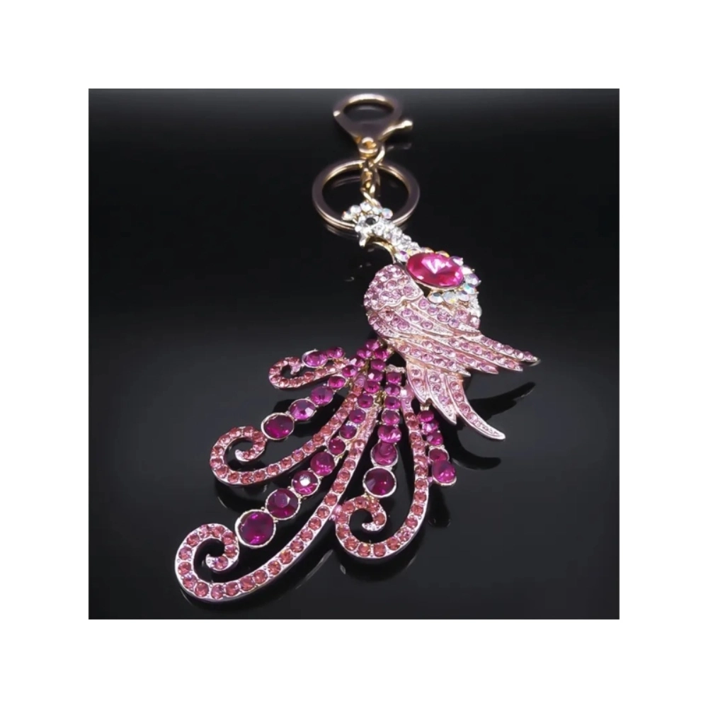 [Q-2686-15] KEY CHAIN CRYSTAL (Peacock Bird)