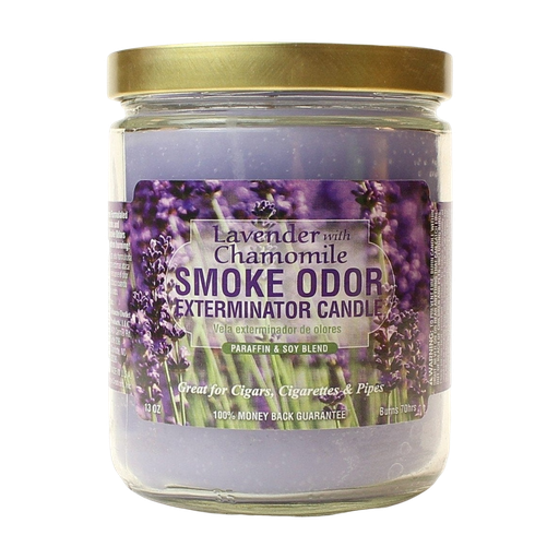 [Q-3568-15] SMOKE ODOR CANDLE 13OZ (Lavender & Chamomile)