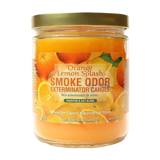 [Q-3568-16] SMOKE ODOR CANDLE 13OZ (Orange Lemon Splash)