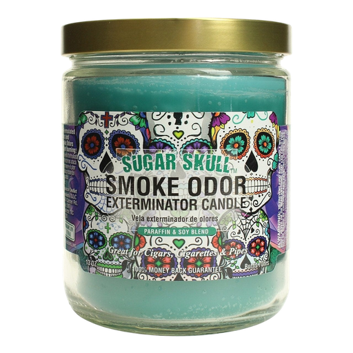 [Q-3568-27] SMOKE ODOR CANDLE 13OZ (Sugar Skull)