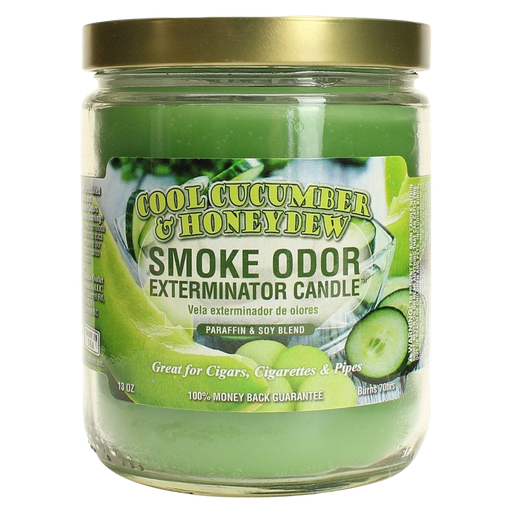 [Q-3568-33] SMOKE ODOR CANDLE 13OZ (Cool Cucumber & Honey)