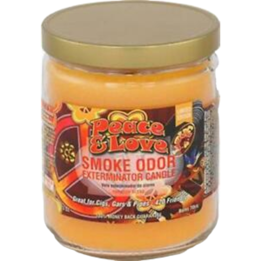 [Q-3568-34] SMOKE ODOR CANDLE 13OZ (Peace & Love)