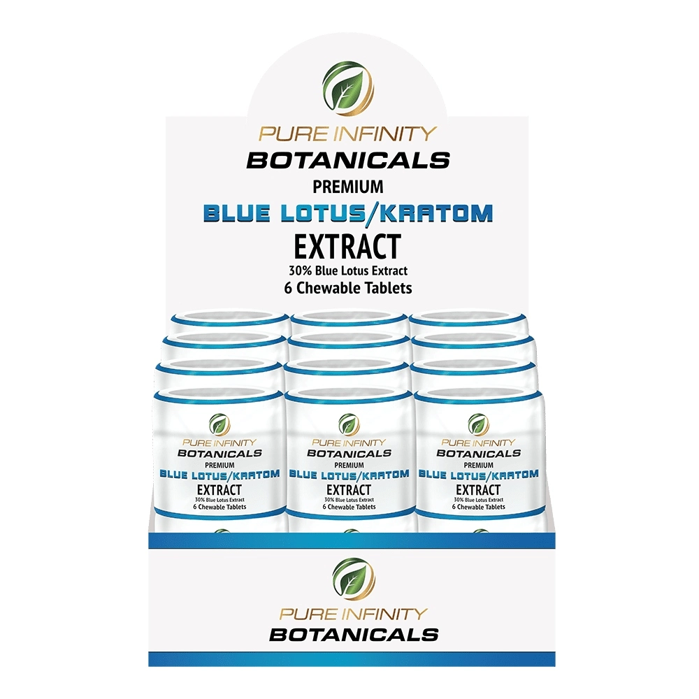 [Q-3176] PURE INFINITY BOTANICALS 50/50 KRATOM / BLUE LOTUS 18CT - 6 CHEWABLE