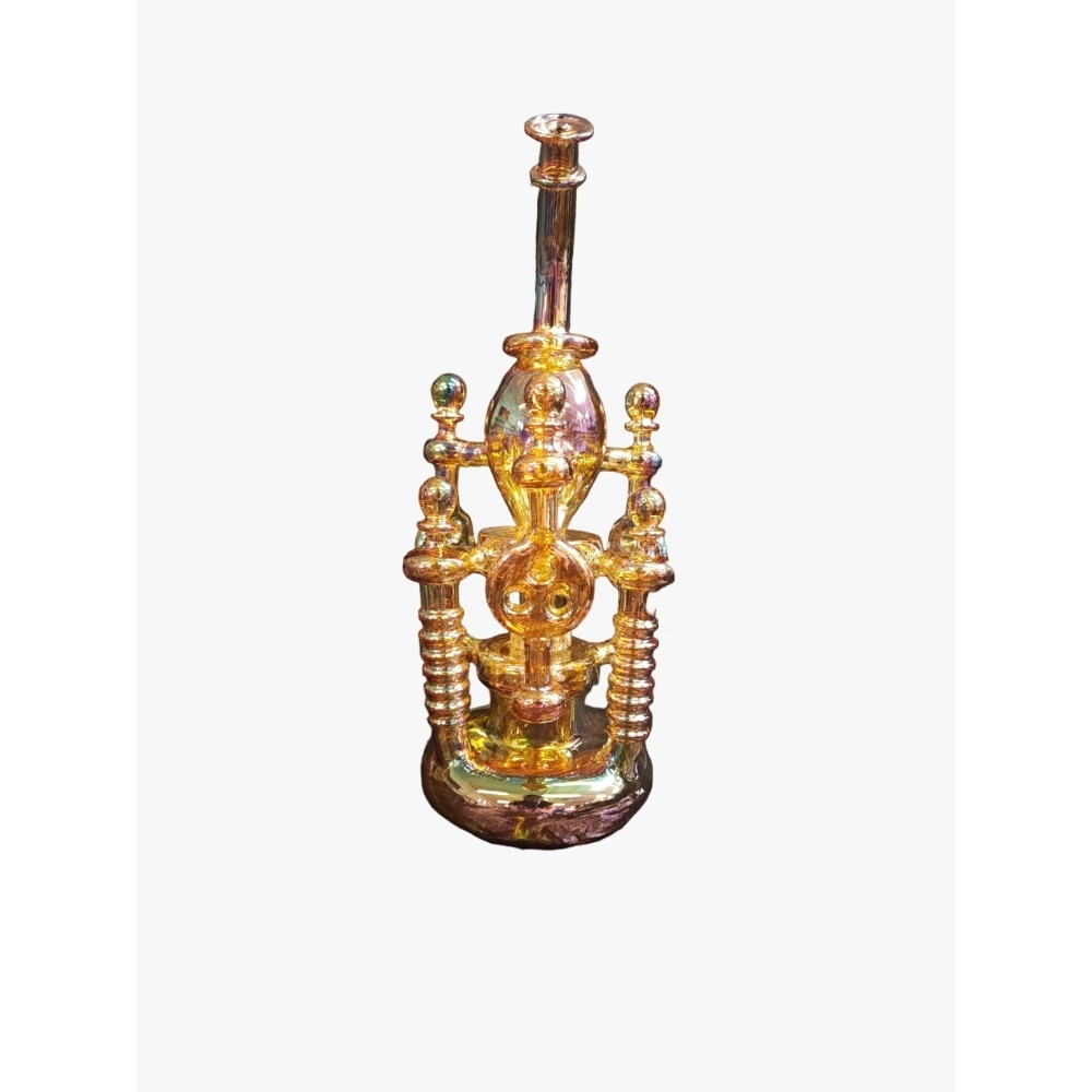 [Q-3274] RIBBED CLUSTER WATER PIPE 13.8INCH COLOR CHANGING