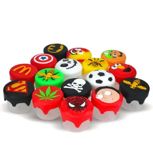 SILICONE CONTAINER WITH GLASS BOTTOM 100 DIFFERENT DESIGN