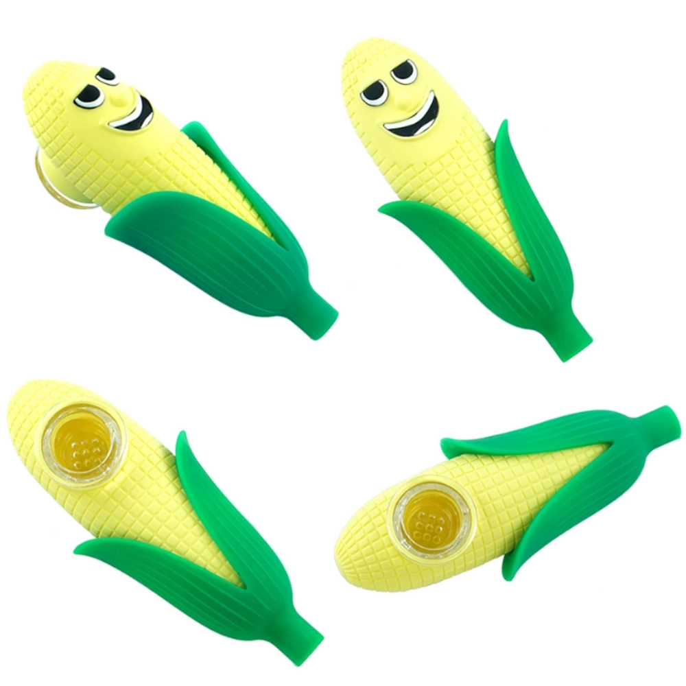 [Q-3389] SILICONE CORN ON THE COB HAND PIPE