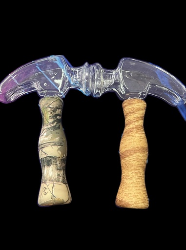 [Q-3423] SILICONE HAND PIPE HAMMER WITH WOOD COLOR BASE