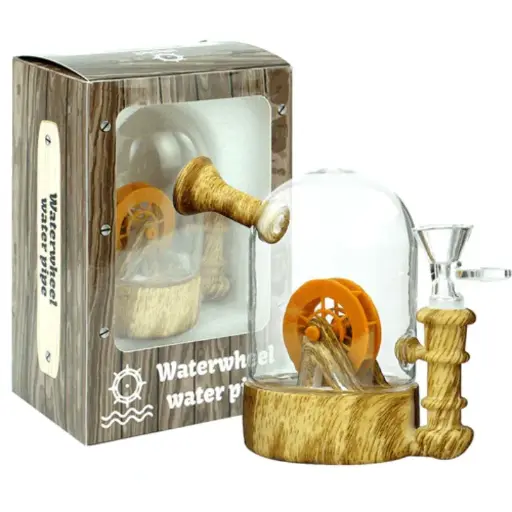 [Q-3490] WATERPIPE WATERWHEEL GLASS GLOBE