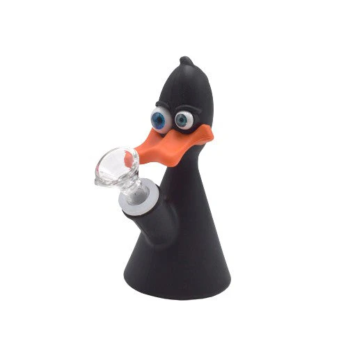 [Q-3498] SILICONE WATERPIPE BLACK DUCK