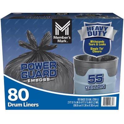 [Q-3525] SIMPLE TIE HEAVY DUTY BLACK TRASH BAGS (55 GAL., 80 CT.)