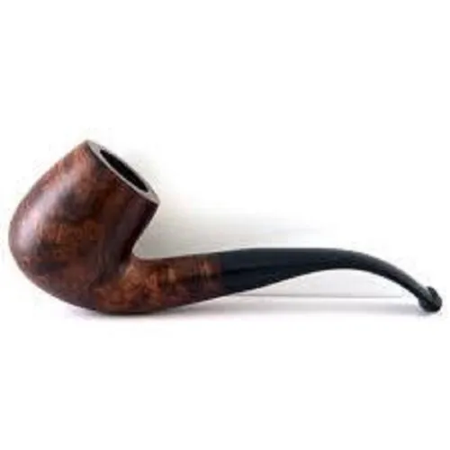 [Q-3698] TOBACCO PIPE SHERLOCK - BROWN BLACK FLAT TOP CURVE BOTTOM