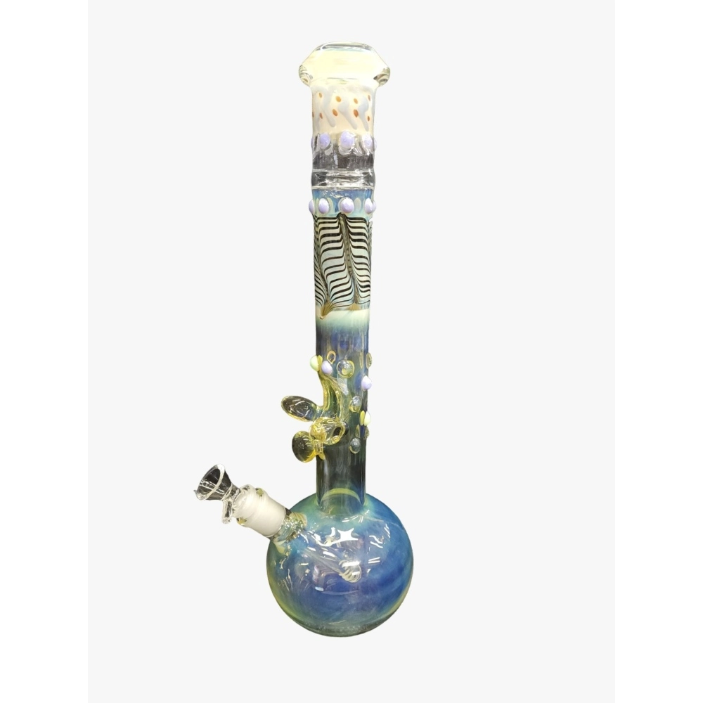 Waterpipe Color Change Mushroom Mouth Piece Beaker Base 15.7inch QNI