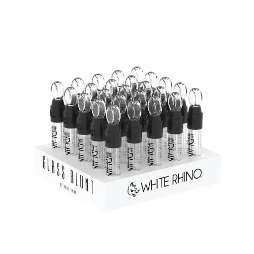 [Q-4016] WHITE RHINO GLASS BLUNT SLIDER - 25 COUNT DISPLAY