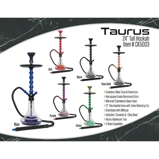 [Q-2590] HOOKAH B.Y.O. 24" TAURUS CLICK TECHNOLOGY 1 HOSE