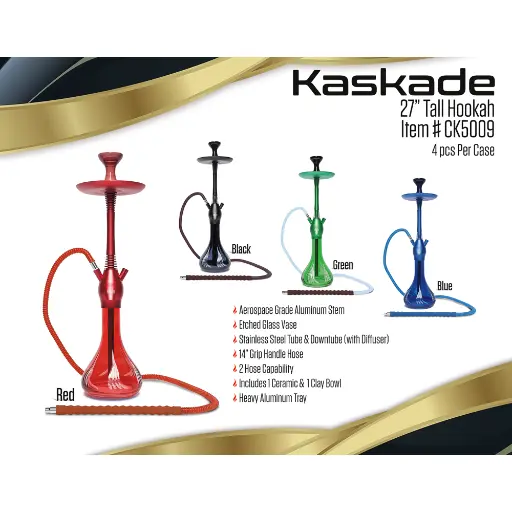 [Q-2593] HOOKAH B.Y.O. 27" KASKADE CLICK TECHNOLOGY 1 HOSE