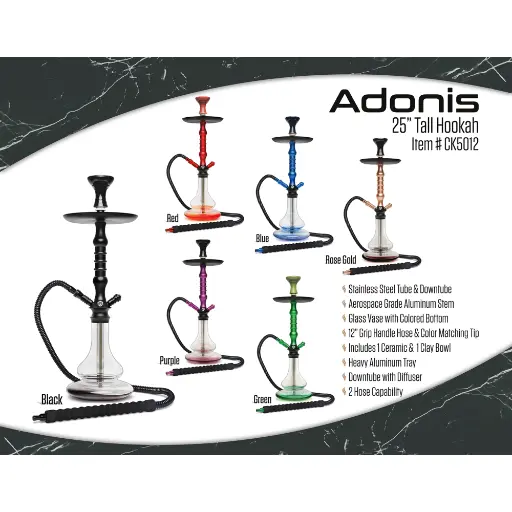 [Q-2591] HOOKAH B.Y.O. 25" ADONIS CLICK TECHNOLOGY 1 HOSE