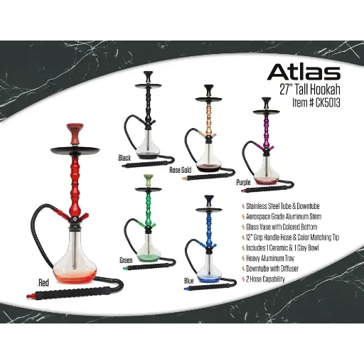 [Q-2592] HOOKAH B.Y.O. 25" ATLAS CLICK TECHNOLOGY 1 HOSE