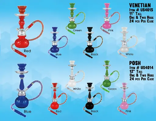 [Q-2569] HOOKAH 11" VENETIAN 1 HOSE PREMIUM BOX