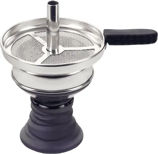 [Q-2598] HOOKAH B.Y.O. METAL COAL TRAY WITH BLACKSTONE BOWL