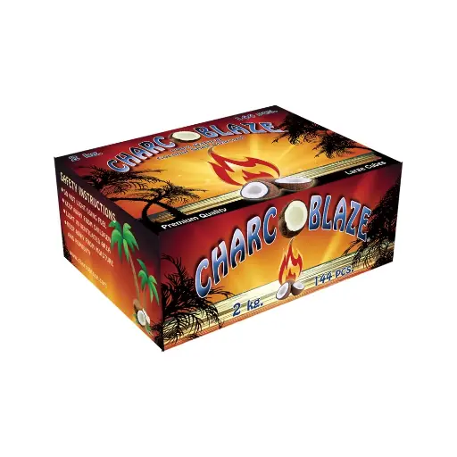 [Q-2606] HOOKAH CHARCOAL 2 KG CHARCOBLAZE COCONUT SHELL CUBES 144 PC. BOX