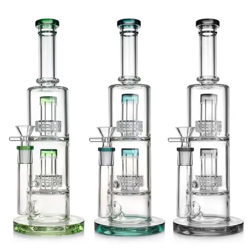 [Q-3875] WATERPIPE 12" DOUBLE SHOWERHEAD PERC MIXED COLOR