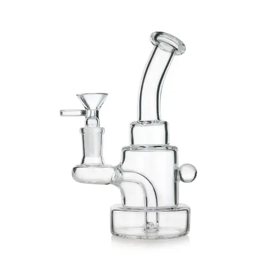 [Q-3933] WATERPIPE 6.5" CLEAR WITH HANDLE