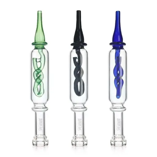 [Q-2893] NECTAR COLLECTOR 9" INNER TWIST PERC HITTN GLASS