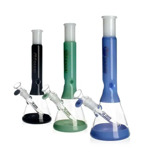 [Q-3878] WATERPIPE 12" HITTN GLASS BEAKER MILKY COLORS