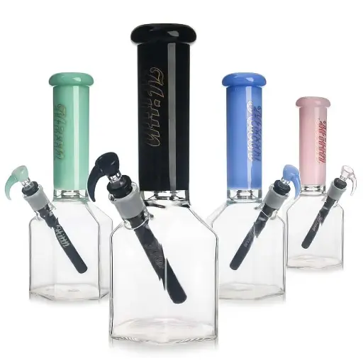 [Q-3876] WATERPIPE 12" HEXAGONAL BASE HITTN GLASS