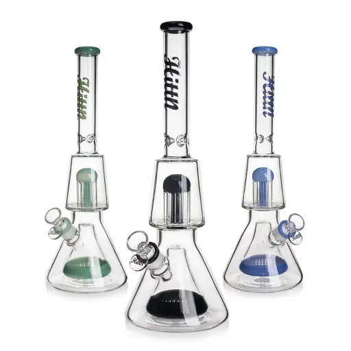 [Q-3907] WATERPIPE 14.6" 8 TREE ARMS PERC AND PYRAMID PERC