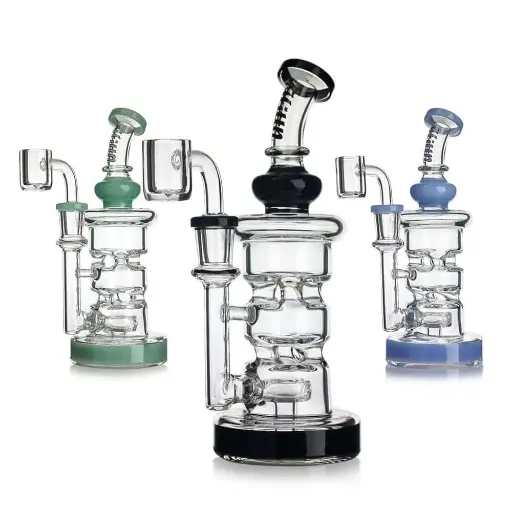 [Q-3947] WATERPIPE 7.8" MULTILAYER PERC HITTN GLASS