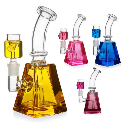 [Q-3942] WATERPIPE 7.5" GLYCERIN THICK SQUARE GLASS