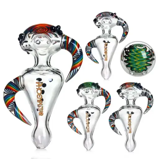 [Q-2427] HAND PIPE 5" HELIZ FUNCTION TORNADO COLORS