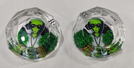 [Q-1017] Ashtray Glass Alien Design