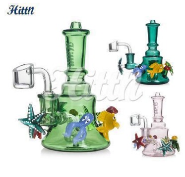 [Q-4422] 6.3 Inches Showerhead Percolator Water Pipe 14mm Quartz Banger Glass DAB Rig Mixed Color