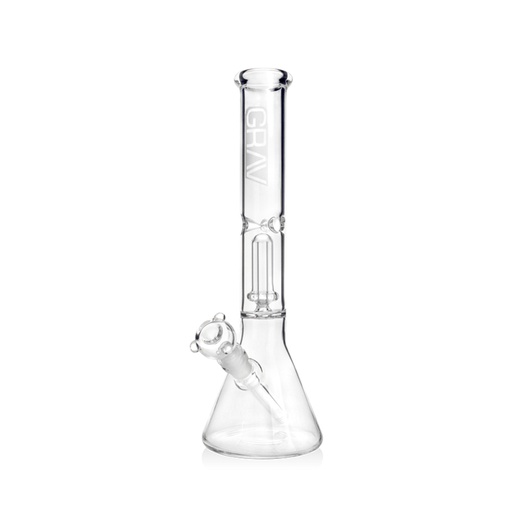 [Q-4452] GRAV WATER PIPE 14" BEAKER WITH SHOWERHEAD PERC