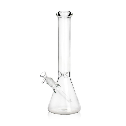 [Q-4486] WATER PIPE 15"  CLASSIC 50*5MM THICK GLASS BEAKER BASE MIXED COLOURS