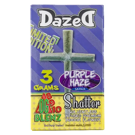 [Q-4538] Dazed THC OG Blenz 3G Cross PreRoll Purple Haze SATIVA