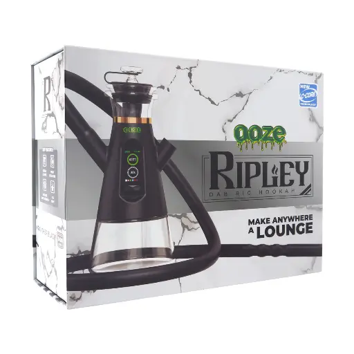 [Q-4570] OOZE RIPLEY DAB RIG HOOKAH 2400mah PANTHER BLACK 