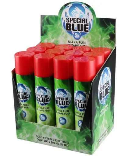 SPECIAL BLUE BUTANE DISPLAYS OF 12PK 