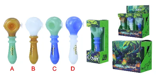 Clover Hand Pipe Glass 6PK a Display Mix Color