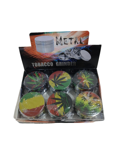 [Q-4917] Grinder Zinc 63MM Half Printed Leaf 6PK