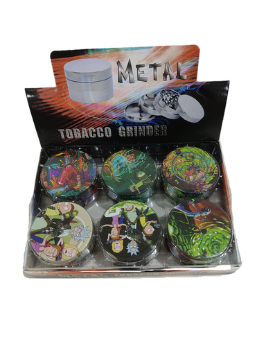 [Q-4928] Grinder Zinc 63MM Full Print Rick & Morty -2 6PK