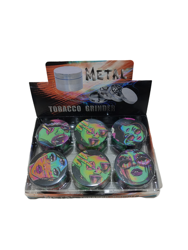[Q-4942] Grinder Zinc 63MM Full Print Lady 6PK