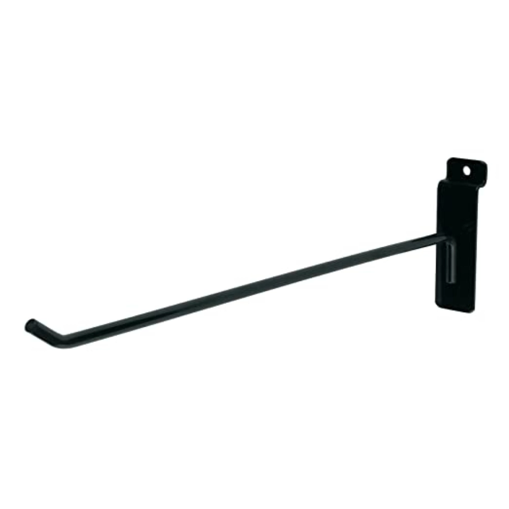 [Q-1021] 12 INCH BLACK BAG HOOK FOR SLATWALL 200CT