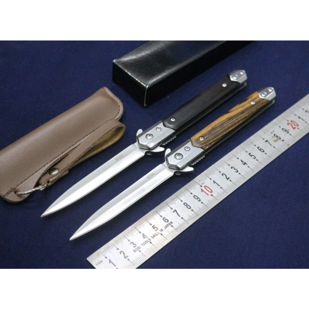 [Q-1711] DEFENSE KNIFE WITH ROPE CUTTER ON THE BOTTOM AND MULTI DESIGNS