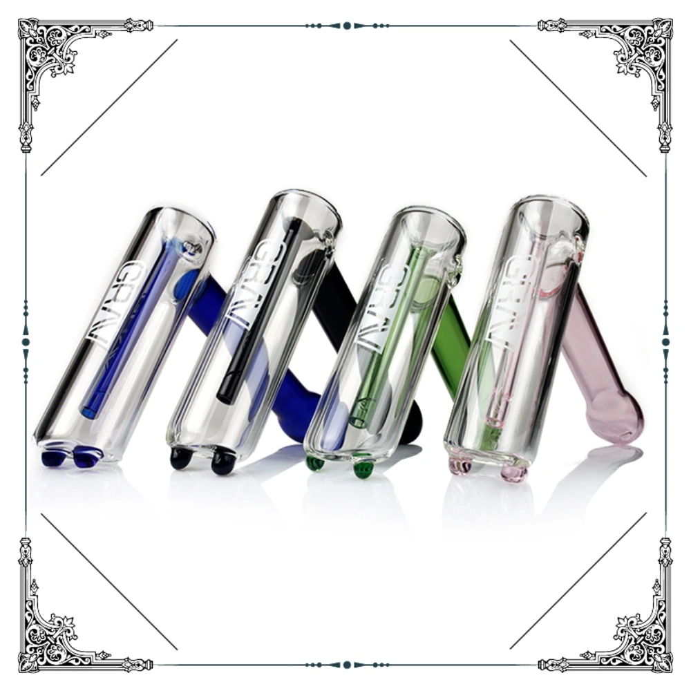 [Q-2467] HAND PIPE GLASS BLUE SWIRL